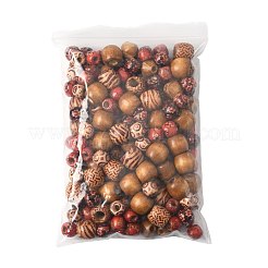 161Pcs 8 Styles Printed Natural Wood Beads&nbsp;WOOD-FS0001-52