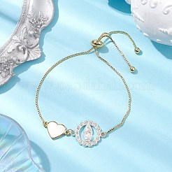 Religion Brass Box Chain Slider Bracelets&nbsp;BJEW-JB10463
