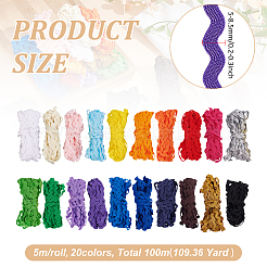 100M 20 Styles Polyester Lace Trims&nbsp;OCOR-MA0001-24