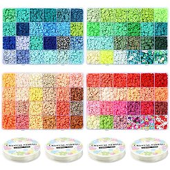 Winter Theme DIY Handmade Polymer Clay Disc Beaded Bracelets Making Kits&nbsp;DIY-YW0010-94