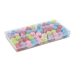 50Pcs 5 Colors UV Plating Opaque Acrylic Beads&nbsp;OACR-FS0002-87