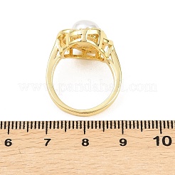 Brass Micro Pave Cubic Zirconia Finger Rings for Women&nbsp;RJEW-D340-02G-09