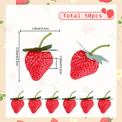 50Pcs Plastic Simulated Strawberry Model&nbsp;AJEW-SP0003-60