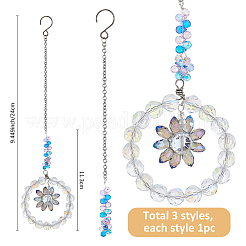 3Pcs Glass Pendant Decorations&nbsp;HJEW-FH00050