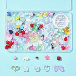 106Pcs 11 Styles Transparent Mixed Colors Acrylic Beads with Strong Stretchy Beading Elastic Thread&nbsp;OACR-FS0001-60