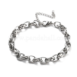 304 Stainless Steel Oval Link Chains Bracelets for Men & Women&nbsp;BJEW-D042-35P