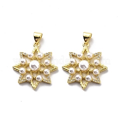 Brass Clear Cubic Zirconia Pendants&nbsp;KK-G446-05G