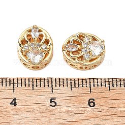 Brass Micro Pave Cubic Zirconia Beads&nbsp;KK-A259-08G