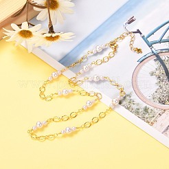 Handmade CCB Plastic Imitation Pearl Beaded Necklace for Girl Women&nbsp;NJEW-JN03656
