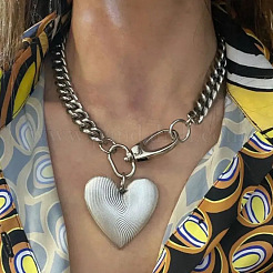 Alloy Heart Big Pendant Necklaces for Women&nbsp;WG8F3EF-01