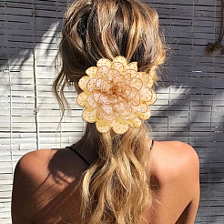 Flower Cloth Rhinestone Broochs&nbsp;JEWB-WH20009-06P-04