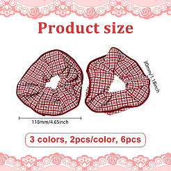 6Pcs 3 Colors Cloth Elastic Hair Ties for Girls or Women&nbsp;OHAR-GO0001-13