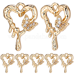 8Pcs Brass Micro Pave Cubic Zirconia Pendants&nbsp;KK-BBC0025-39