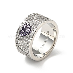 Cubic Zirconia Heart Wide Band Finger Ring&nbsp;RJEW-C027-01P
