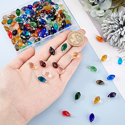 120Pcs 20 Colors Glass Pendant&nbsp;PALLOY-PH01677
