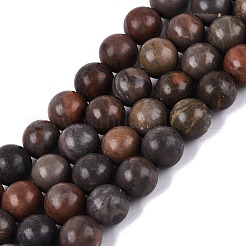 Natural Dendritic Jasper Beads Strands&nbsp;G-Q601-13A-01