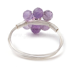 Natural Apatite & Amethyst & Green Aventurine & Carnelian Finger Ring&nbsp;RJEW-TA00164