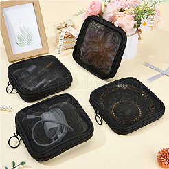 4Pcs Nylon Mesh and Polyester Fiber Cosmetic Zipper Storage Clutch Bags&nbsp;ABAG-CN0001-57C
