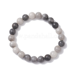 Round Natural Hawk's Eye Beads Stretch Bracelets for Women&nbsp;BJEW-JB12733