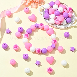 45Pcs 6 Styles Food Grade Eco-Friendly Silicone Beads&nbsp;SIL-YW0001-57