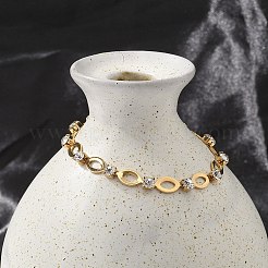 304 Stainless Steel Rhinestone Cup Chain Bracelets for Women&nbsp;BJEW-F488-26C-G