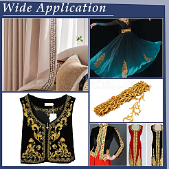 Auspicious Cloud Ethnic Style Polyester Metallic Thread Embroidery Floral Trimming&nbsp;SRIB-WH0011-138