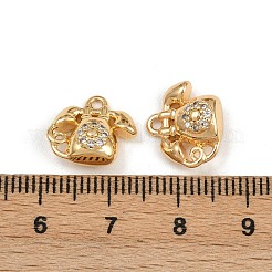 Brass Micro Pave Cubic Zirconia Pendants&nbsp;KK-K407-15G