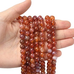 Natural Fire Crackle Agate Beads Strands&nbsp;X-G-G212-8mm-10