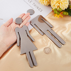 1 Set Plastic Bathroom Sign Stickers&nbsp;AJEW-GF0005-94A
