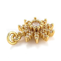 Brass Micro Pave Clear Cubic Zirconia Pendants&nbsp;LS-ZIRC-O043-01G