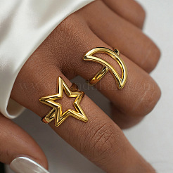 Alloy Cuff Open Rings Set for Women&nbsp;WGD7AE8-01