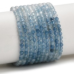 Gradient Color Natural Devil Blue Aquamarine Beads Strands&nbsp;G-NH0072-B01-3mm