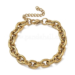 304 Stainless Steel Cable Chain Bracelets for Women&nbsp;BJEW-A160-07G