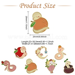 14Pcs 7 Styles Snake Enamel Pins&nbsp;JEWB-CJ0001-55