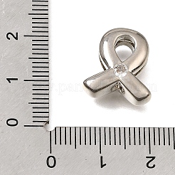 Brass Micro Pave Clear Cubic Zirconia Beads&nbsp;CU-CBAEEA8-34P