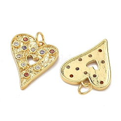 Brass Pave Cubic Zirconia Pendants&nbsp;KK-F933-02G