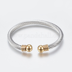 304 Stainless Steel Torque Bangles&nbsp;BJEW-G584-05A