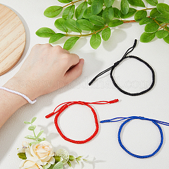 4Pcs 4 Colors Adjustable Nylon Braided Cord Bracelets Set&nbsp;BJEW-FI0001-76