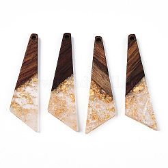 Transparent Resin & Walnut Wood Pendants&nbsp;RESI-N039-70