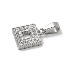 Ion Plating(IP) 304 Stainless Steel Micro Pave Cubic Zirconia Pendants&nbsp;STAS-Z107-06P-02
