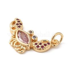 Rack Plating Brass Micro Pave Cubic Zirconia Pendants&nbsp;X-KK-P241-08G