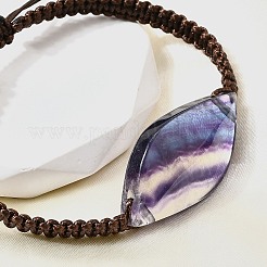 Natural Fluorite Beads Braided Bead Bracelets&nbsp;BJEW-Q070-01F