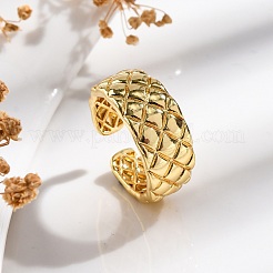 Rack Plating Brass Open Cuff Finger Rings for Women&nbsp;RJEW-M028-87G