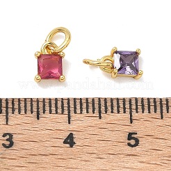 Brass Micro Pave Cubic Zirconia Pendants&nbsp;KK-T084-05G