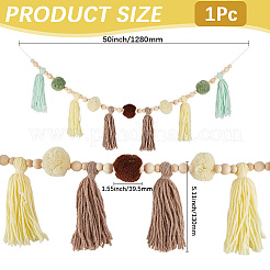 Round Cotton Tassel Hanging Wall Art Decorations&nbsp;HJEW-WH20003-19B