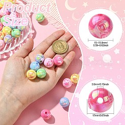 50Pcs Plating Acrylic Beads&nbsp;OACR-CJ0002-18