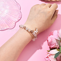 Alloy Enamel Butterfly Charm Bracelets&nbsp;BJEW-YW00009