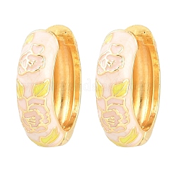 Brass Enamel Hoop Earrings&nbsp;KK-CBA8324-13G-04