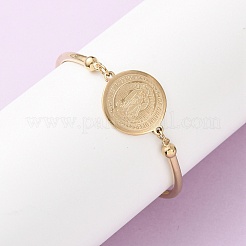 Religion 304 Stainless Steel Link Bracelets for Women&nbsp;BJEW-F524-02B-G