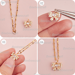 12Pcs 2 Colors Brass with Glass Rhinestone Charms&nbsp;KK-BBC0013-92